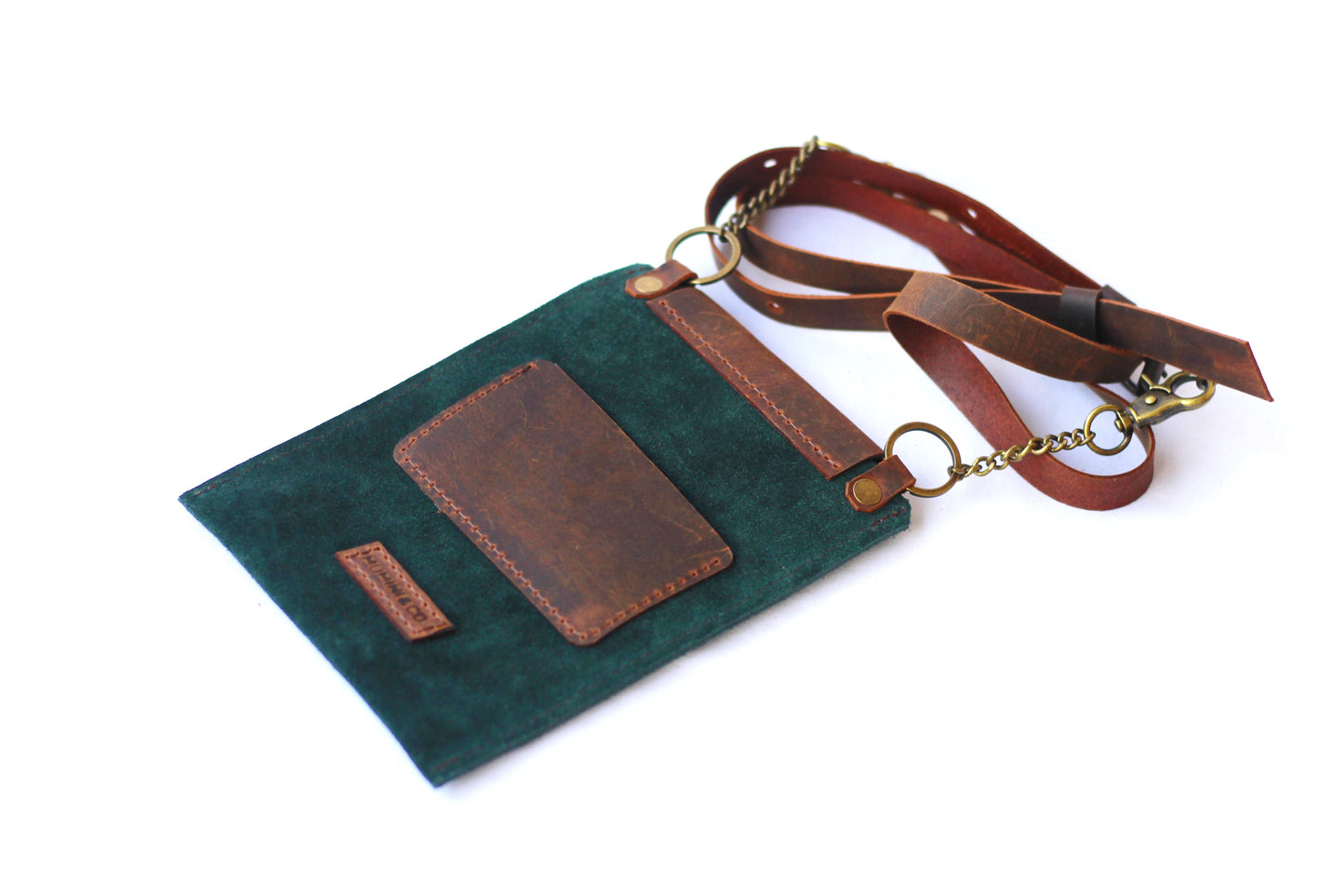 Phone bag - Dark green/brown
