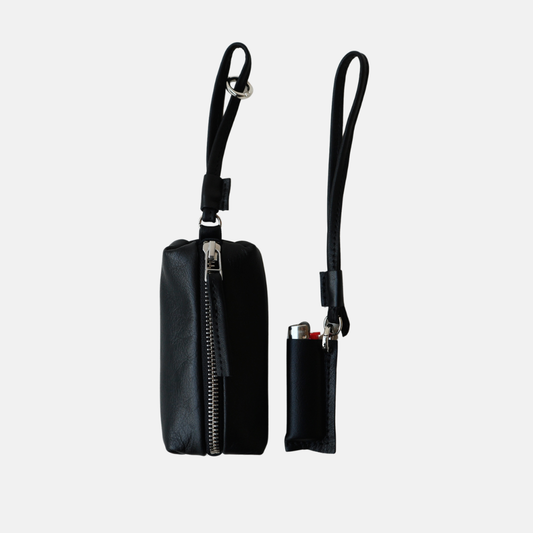 Compact Leather Zippered Organizer – Earbud & Coin Bag Charm