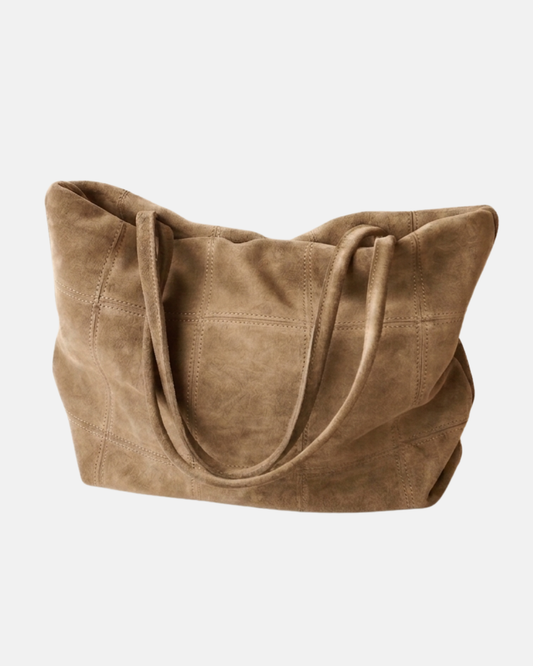 Sand Beige Suede Tote Bag