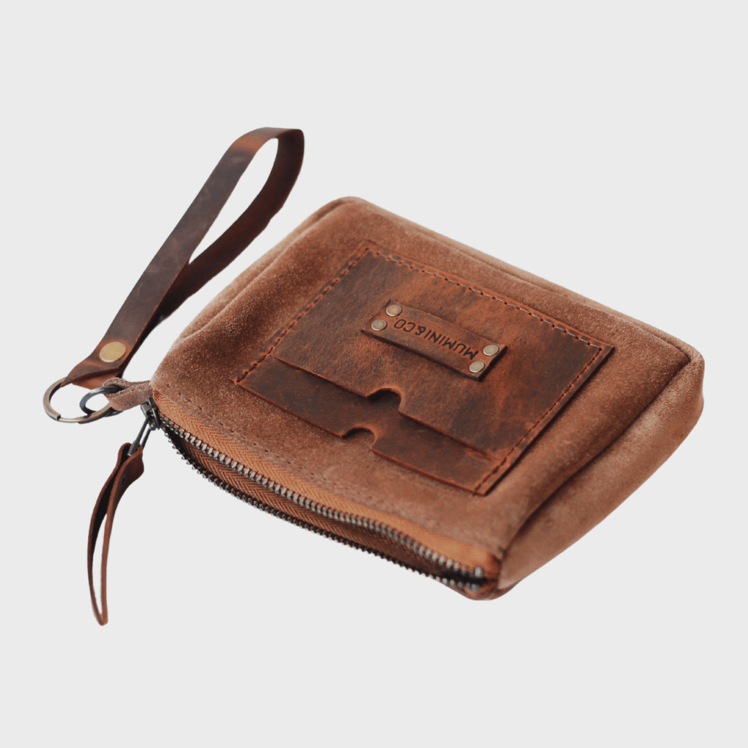 Suede purse - brown