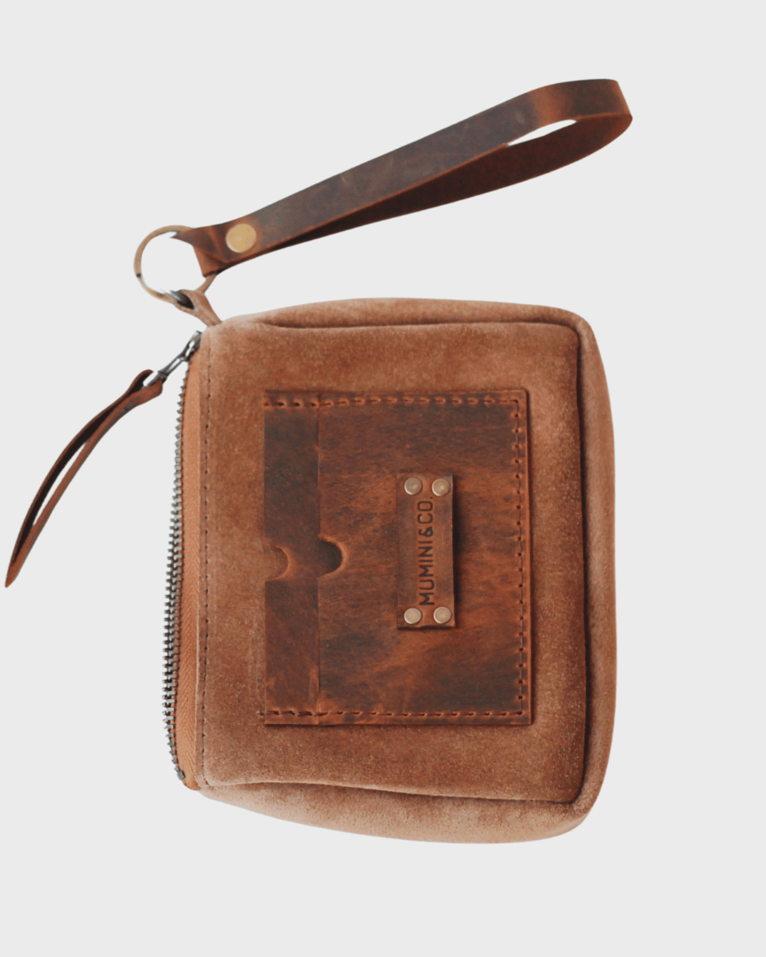 Suede purse - brown