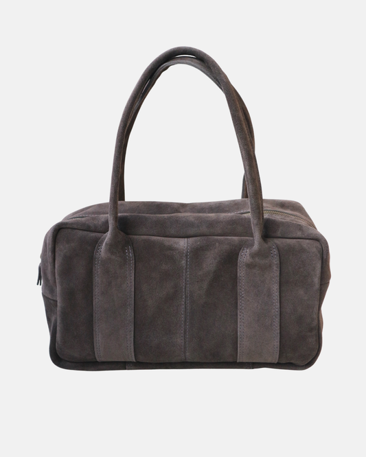 Charcoal Gray Suede Tote Bag